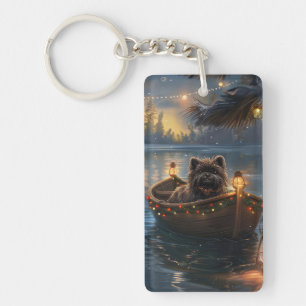 Llavero Viaje Festivo de Navidad del Affenpinscher