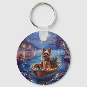 Llavero Viaje festivo de Navidad del Biewer Terrier