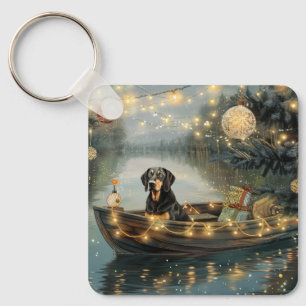 Llavero Viaje Festivo de Navidad del Bluetick Coonhound