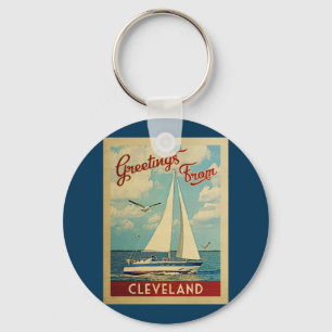 Llavero Viaje Ohio del vintage del velero de Cleveland