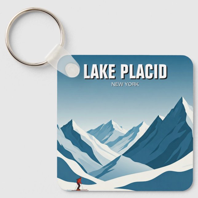 Llavero Viaje para esquiar en el lago Placid Nueva York (Anverso)