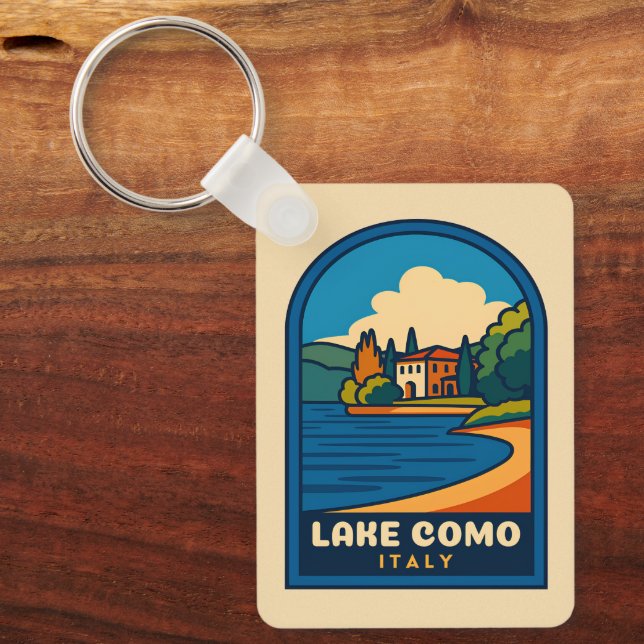 Llavero Viaje Retro Viaje Lago Como Paisaje Italiano (Anverso)