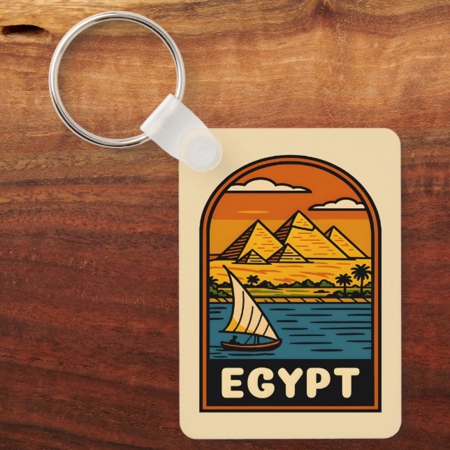 Llavero Viaje retro vintage Pirámide Egipto Río Nilo (Anverso)