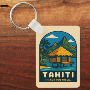 Llavero Viaje Retro Vintage Tahití Polinesia Francesa Play