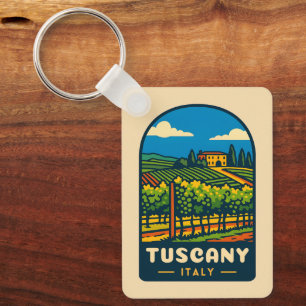 Llavero Viaje retro vintage Toscana Italia Viñedo