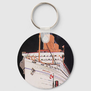 Llavero Viaje Vintage Cruise Ship at Night