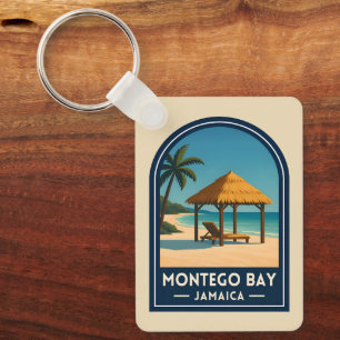 Llavero Viaje Vintage Montego Bay Jamaica Playa Retro