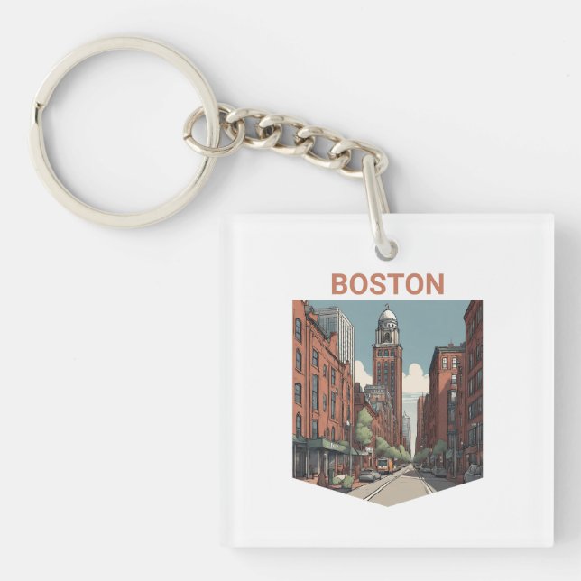 Llavero Viajero de Boston: una deliciosa idea de regalo (Frente)