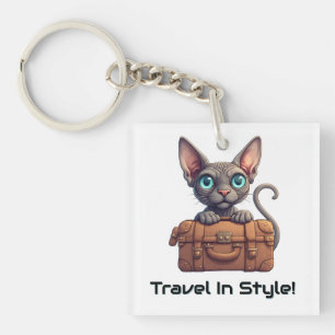 Llavero Viajero Gato Adorable – Regalo para Amantes de Gat