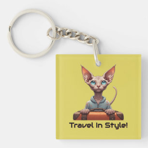 Llavero Viajero Gato Adorable – Regalo para Amantes de Gat