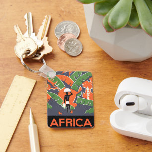Llavero Viajes de Art Deco vintage, nativos de la selva af