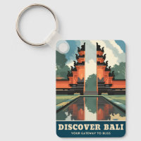 Viajes de época Bali Indonesia Templo Gate Retro