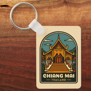 Llavero Viajes de época Chiang Mai Tailandia Retro