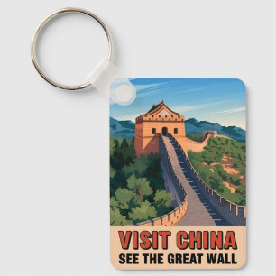 Llavero Viajes de época China Gran Pared Paisaje Retro
