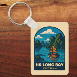 Llavero Viajes de época Ha Long Bay Vietnam Retro Escenari