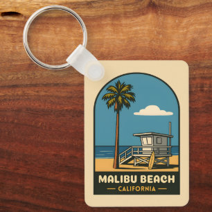 Llavero Viajes de época Malibu Beach California Coast Retr