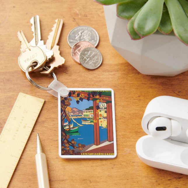 Llavero Viajes de época, Mar Mediterráneo de la Riviera Fr (Escritorio )