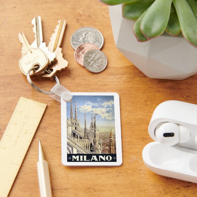 Llavero Viajes de época Milán Italia Catedral gótica Duomo (Escritorio )