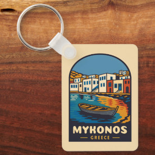 Llavero Viajes de época Mykonos Grecia Isla Retro