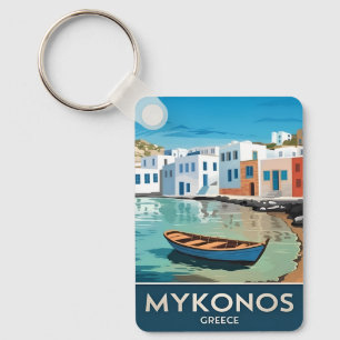 Llavero Viajes de época Mykonos Grecia Paisaje costero