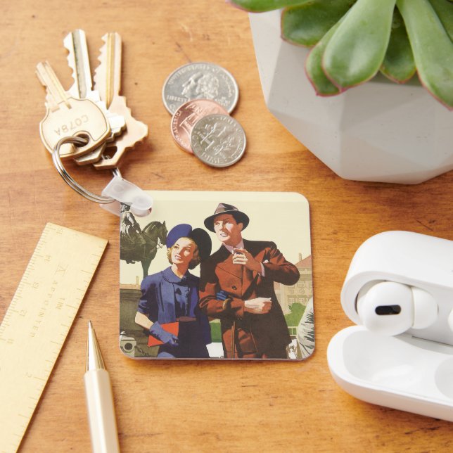 Llavero Viajes de época, turistas en turismo de vacaciones (Escritorio )