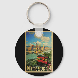 Llavero Viajes de la época de Pittsburgh Pennsylvania Vint