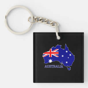 Llavero Viajes de mapas de bandera australiana