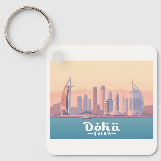 Llavero Viajes de Pastel del Golfo Árabe en Doha (Anverso)