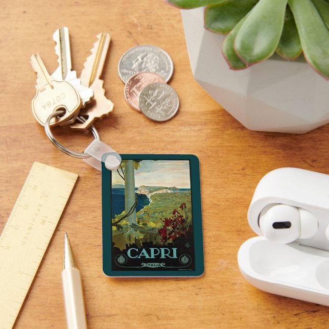 Llavero Viajes de vintage, Isla de Capri, Italia Costa Ita (Escritorio )
