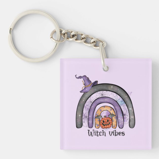 Llavero Vibes de bruja Black Rainbow (Frente)