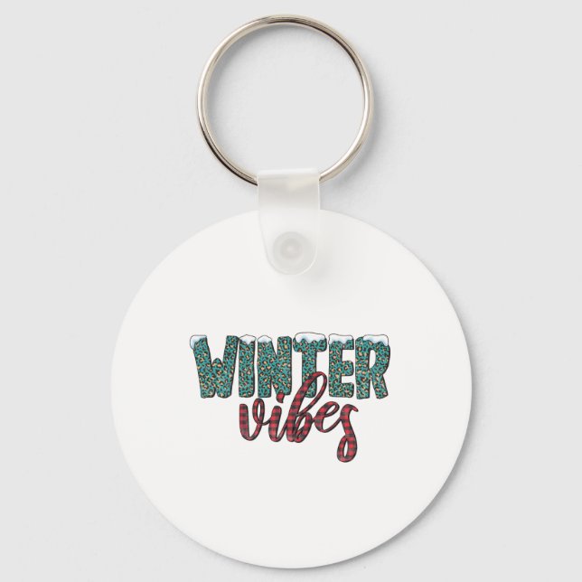 Llavero Vibes de invierno de regalo de Navidad (Anverso)