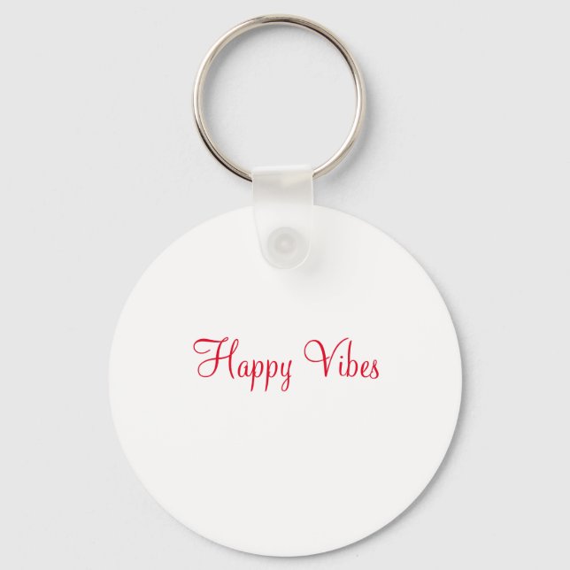 Llavero Vibes felices rojas vacaciones simple y mínima cal (Anverso)