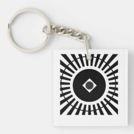 Llavero Vibes ópticas en blanco y negro con detai hipnótic