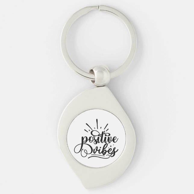 Llavero Vibes positivas tipografía arte de citas motivacio (Anverso)