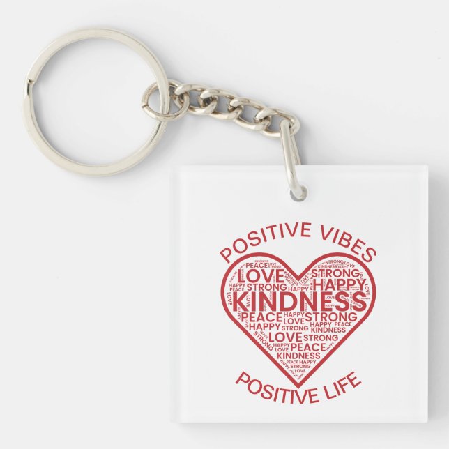 Llavero Vibes positivas vida positiva Keychain acrílico (Frente)