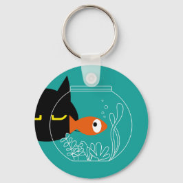 Llavero ¡VIBOS DE PESCADO! Funny Black Cat Key Ring