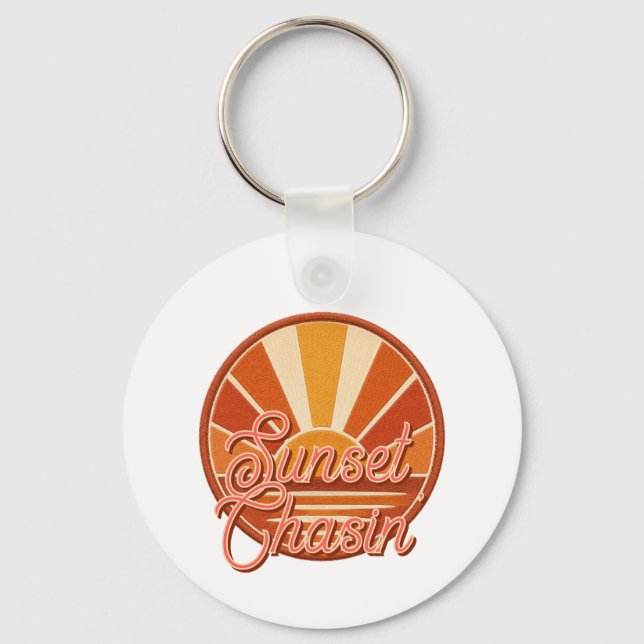 Llavero Vibra de playa Retro Sunset Chasin' (Anverso)