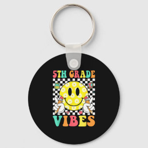 Llavero vibraciones de 5to grado sonrisa retro cara maestr