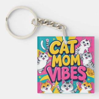 Llavero Vibraciones de mamá gata genial