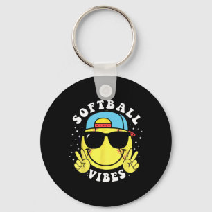 Llavero Vibraciones de Sóftbol Béisbol Retro Groovy Día de