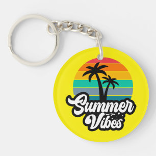 Llavero Vibraciones de Verano con Diseño de Palmeras