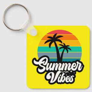 Llavero Vibraciones de Verano con Diseño de Palmeras
