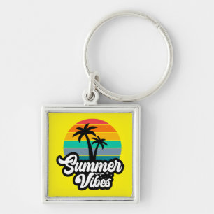 Llavero Vibraciones de Verano con Diseño de Palmeras