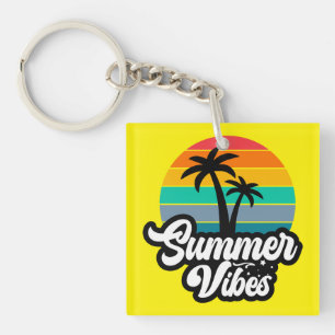 Llavero Vibraciones de Verano con Diseño de Palmeras