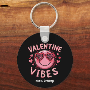 Llavero Vibraciones del Día de San Valentín Hippie Groovy 