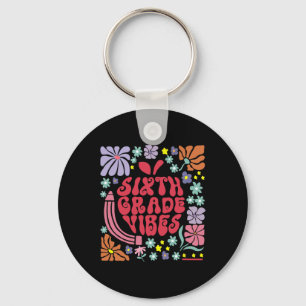 Llavero Vibraciones Retro de Sexto Grado Maestra Floral Ma