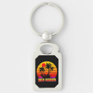Llavero Vibraciones Salvajes Retro de Verano con Diseño de