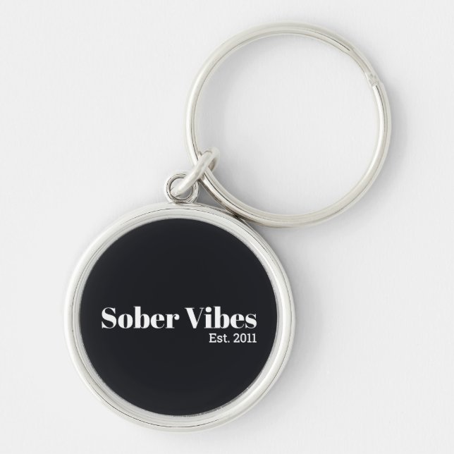 Llavero Vibraciones Sobrias Fecha de Sobriedad Est. (Frente)