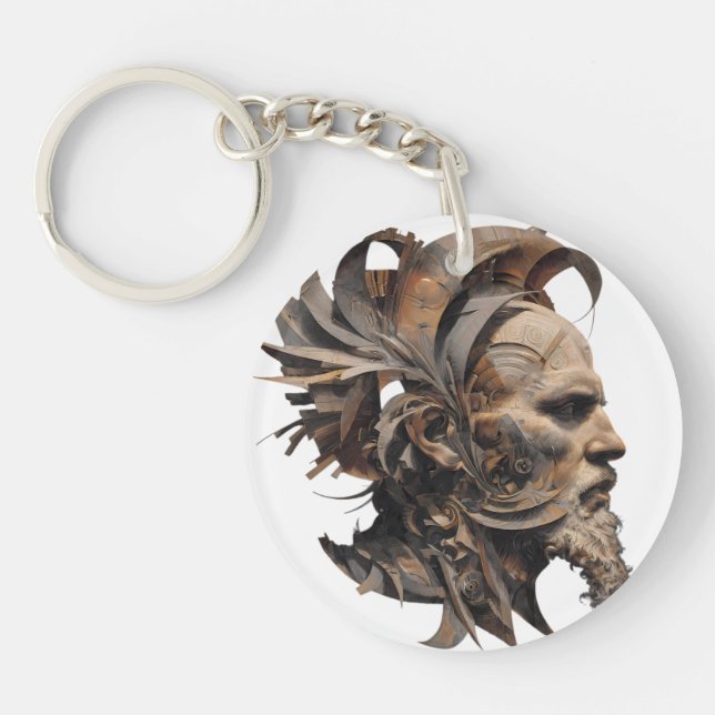 Llavero Vibrant Monarch Butterfly Illustration on Light Ba (Frente)