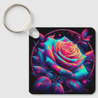 Llavero Vibrant Neon Rose